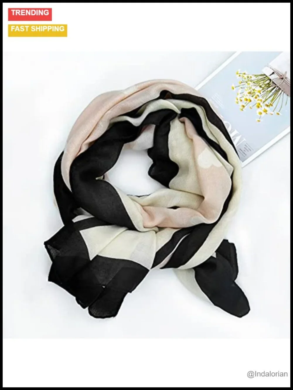 Cotton Polyester Blend Lightweight Pashmina Scarf Shawl Wrap for All Seasons